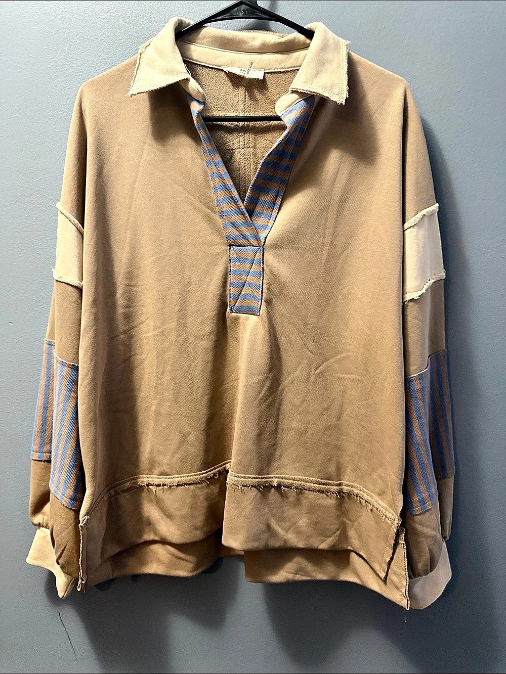 Entro Striped Tunic in Brown & Blue Size Small
